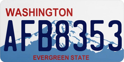 WA license plate AFB8353