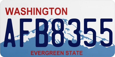WA license plate AFB8355