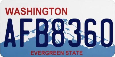 WA license plate AFB8360