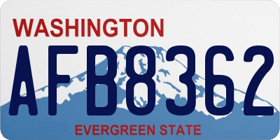 WA license plate AFB8362