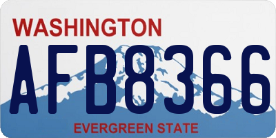 WA license plate AFB8366