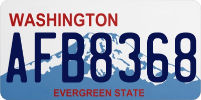 WA license plate AFB8368