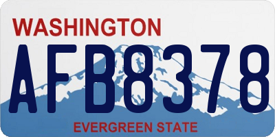 WA license plate AFB8378