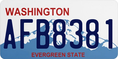 WA license plate AFB8381