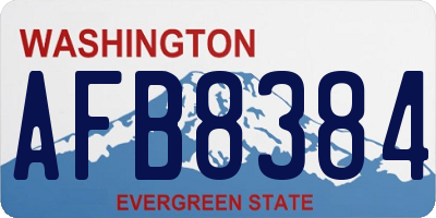 WA license plate AFB8384