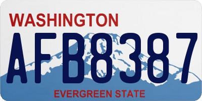 WA license plate AFB8387