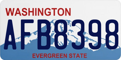 WA license plate AFB8398
