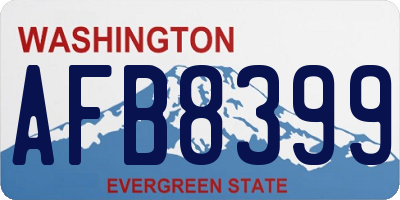 WA license plate AFB8399
