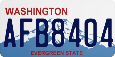 WA license plate AFB8404