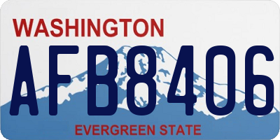 WA license plate AFB8406