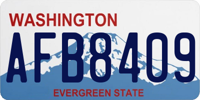 WA license plate AFB8409