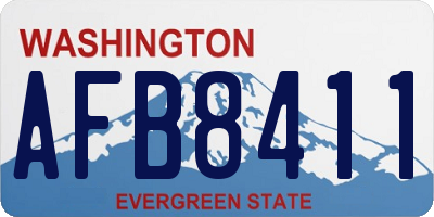 WA license plate AFB8411