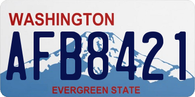 WA license plate AFB8421