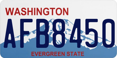 WA license plate AFB8450
