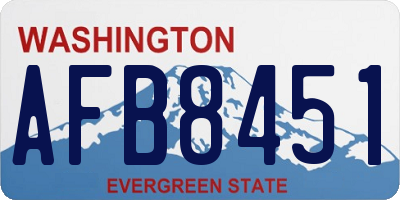 WA license plate AFB8451