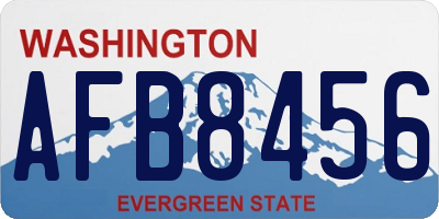 WA license plate AFB8456