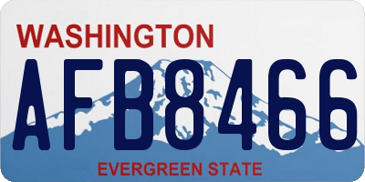 WA license plate AFB8466