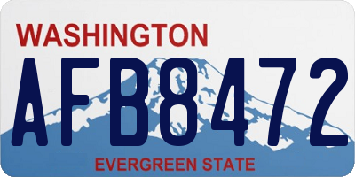 WA license plate AFB8472