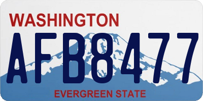 WA license plate AFB8477