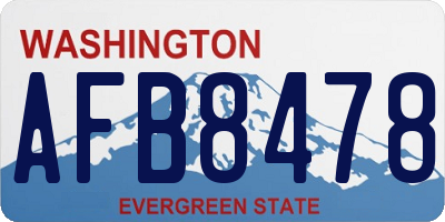 WA license plate AFB8478