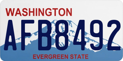 WA license plate AFB8492