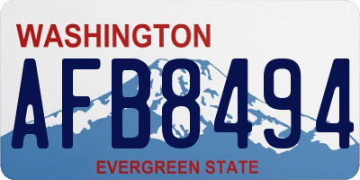WA license plate AFB8494