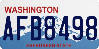WA license plate AFB8498