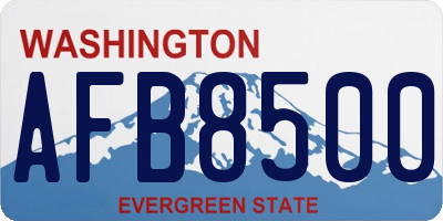 WA license plate AFB8500