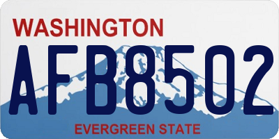 WA license plate AFB8502