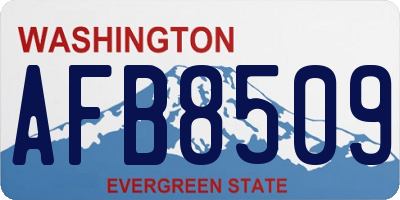WA license plate AFB8509