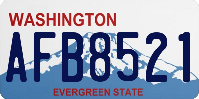 WA license plate AFB8521