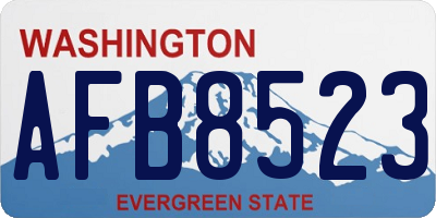 WA license plate AFB8523