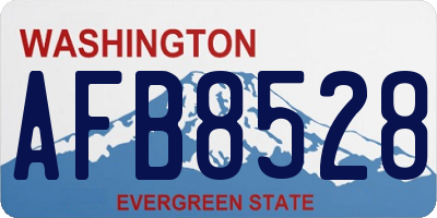 WA license plate AFB8528