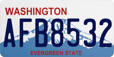 WA license plate AFB8532