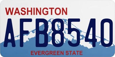 WA license plate AFB8540
