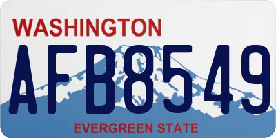 WA license plate AFB8549