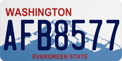 WA license plate AFB8577