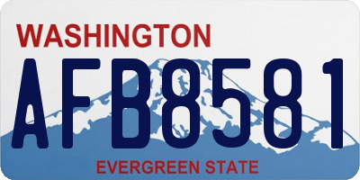 WA license plate AFB8581