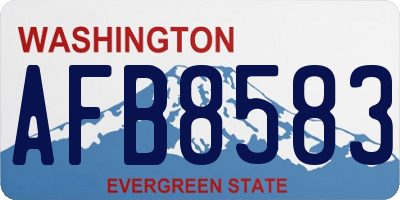 WA license plate AFB8583