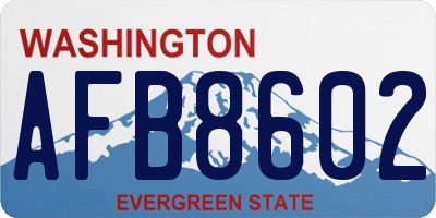 WA license plate AFB8602