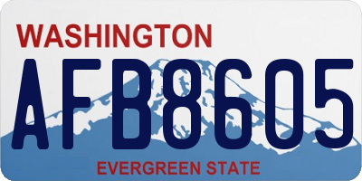 WA license plate AFB8605