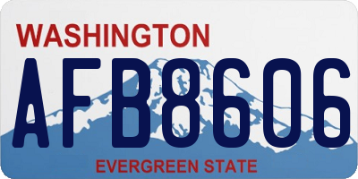 WA license plate AFB8606