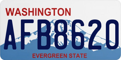 WA license plate AFB8620