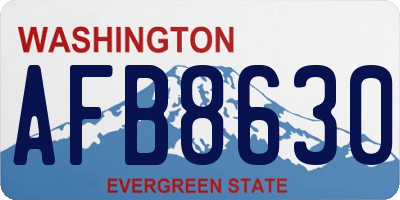 WA license plate AFB8630