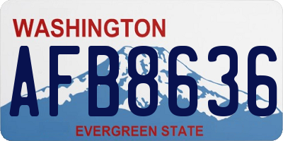 WA license plate AFB8636