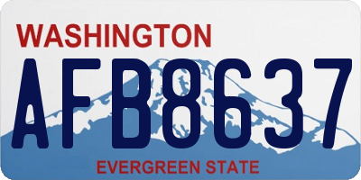WA license plate AFB8637