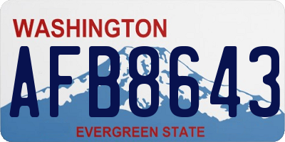 WA license plate AFB8643