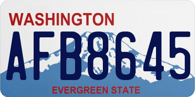 WA license plate AFB8645