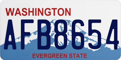 WA license plate AFB8654