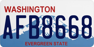 WA license plate AFB8668